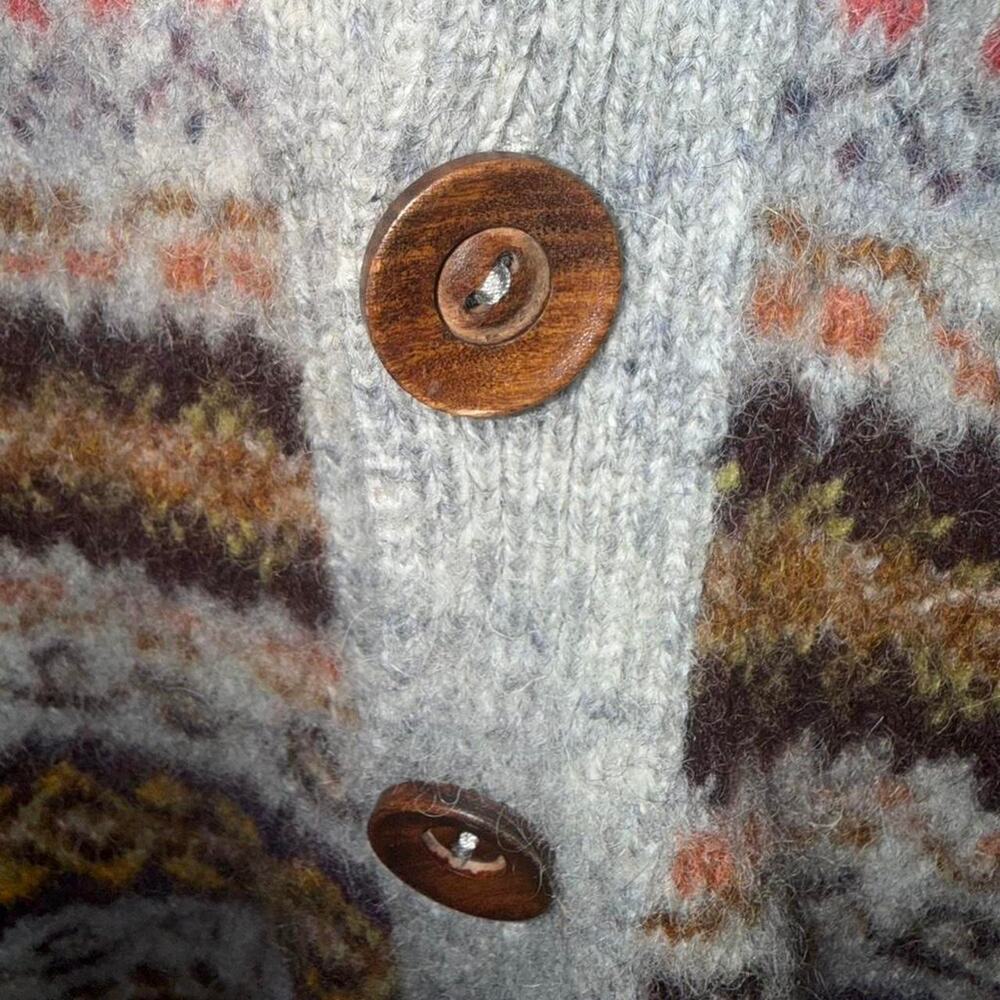 Howlin’ by Morrison Fair Isle Wool Cardigan Made in Scotland Nordic Sweater - Picture 5 of 5